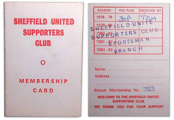 Sheffield united membership card
