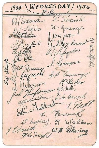 Sheffield wednesday 1935 6 wednesday signatures