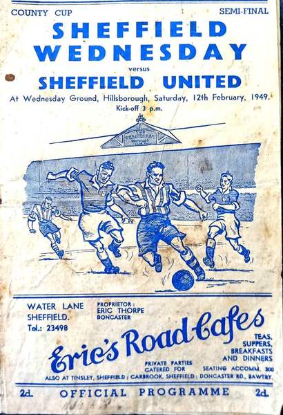 United vs wednesday 1949 county cup semi final